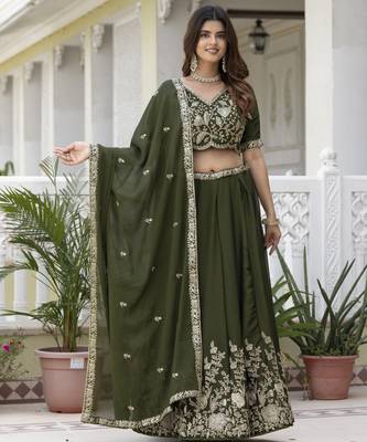Designer Rangoli Silk Embroidery lehenga choli 2