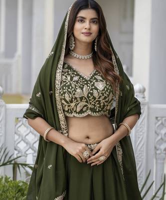 Designer Rangoli Silk Embroidery lehenga choli 4