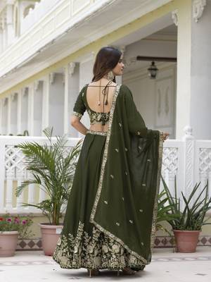 Designer Rangoli Silk Embroidery lehenga choli 5