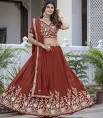 Designer Rangoli Silk Embroidery lehenga choli