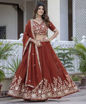 Designer Rangoli Silk Embroidery lehenga choli 2