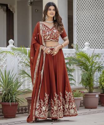 Designer Rangoli Silk Embroidery lehenga choli 4