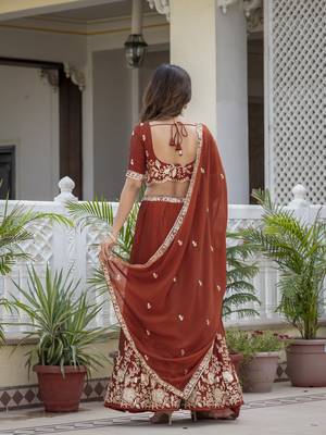 Designer Rangoli Silk Embroidery lehenga choli 6
