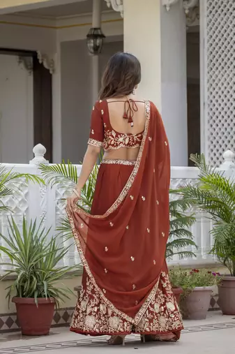 Designer Rangoli Silk Embroidery lehenga choli