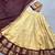Cream and Brown Kanchipuram Silk  Zari Work Lehenga Choli 