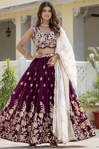 Trending Georgette Embroidery lehenga choli