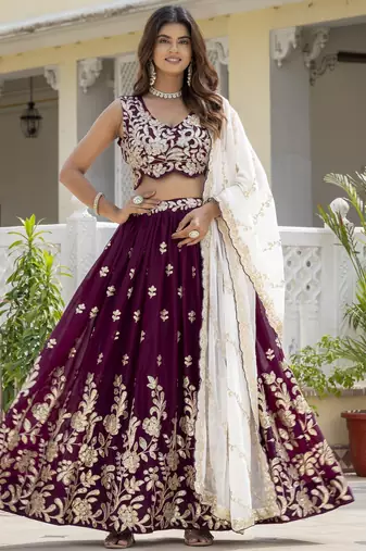 Trending Georgette Embroidery lehenga choli