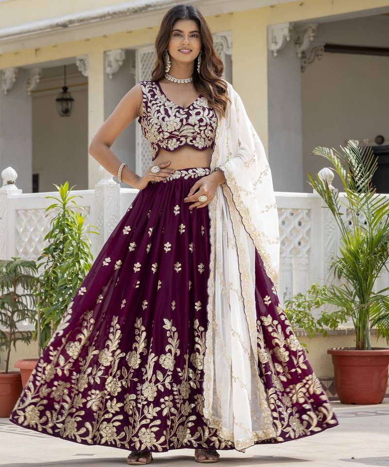 Trending Georgette Embroidery lehenga choli
