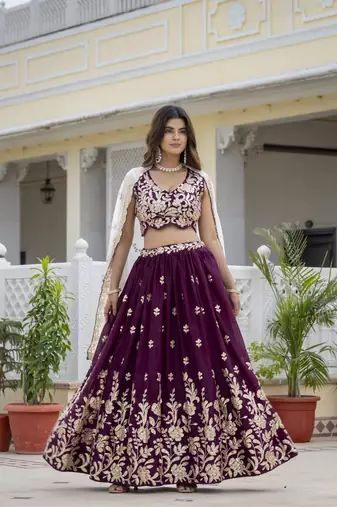 Trending Georgette Embroidery lehenga choli