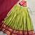 Parrot Green Kanchipuram Silk Zari Woven Lehenga with Pink Zari Blouse and Lace Georgette Dupatta