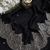 Black Color embroidery And sequence work Chiffon Saree