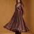 Plum brown embroidered cotton tissue long kurti set
