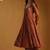 Rust orange embroidered cotton tissue anarkali set