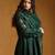 Emerald green embroidered chanderi anarkali set