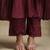 Plum wine embroidered chanderi anarkali set