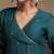 Teal blue embroidered chanderi long kurti set