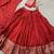 Rust Red Chanderi Foil Print Border Lehenga Choli for Wedding 