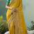 Mustard zari woven silk blend viscose dola silk saree with blouse