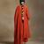 Rust orange embroidered chanderi anarkali set