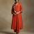 Rust orange embroidered chanderi anarkali set
