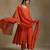 Rust orange embroidered chanderi anarkali set