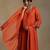 Rust orange embroidered chanderi anarkali set