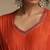 Rust orange embroidered chanderi anarkali set