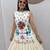 Women's White Cotton Navratri Chaniya Choli Set with Colorful Floral Embroidery