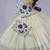 Women's White Cotton Navratri Chaniya Choli Set with Colorful Floral Embroidery