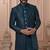 Turquoise indowestern for men
