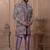 Purple embroidered indowestern for men