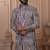 Purple embroidered indowestern for men