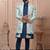 Sky position print indowestern for men