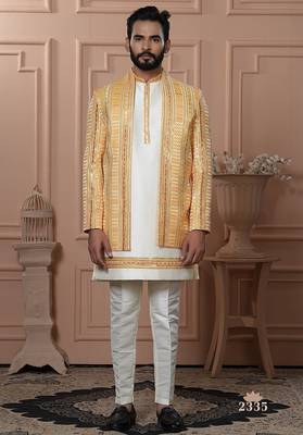 Yellow indowestern for men 1