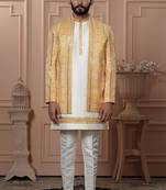 Yellow indowestern for men