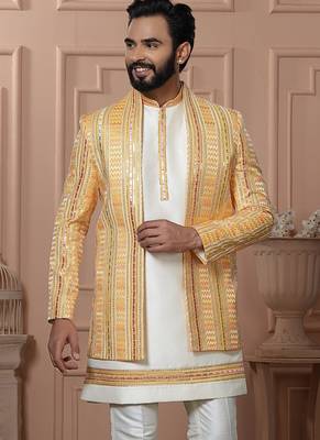 Yellow indowestern for men 2