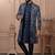 Navy blue bids embroidered indowestern for men | premium men's ethnic wear