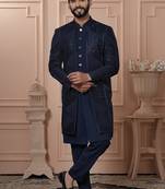Navy blue color indowestern for men | premium men's ethnic wear