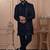 Navy blue indowestern for men