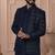 Navy blue indowestern for men