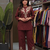 Women   s deep brown embroidered ethnic co-ord set