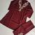 Women   s deep brown embroidered ethnic co-ord set
