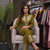 Women   s deep green embroidered ethnic co-ord set