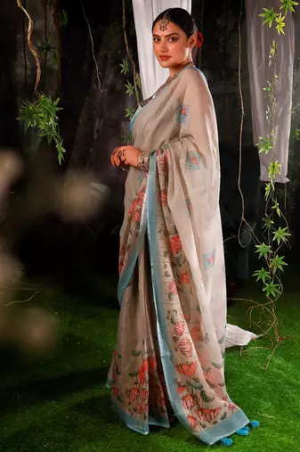 Devika cotton Blend mix handloom saree 