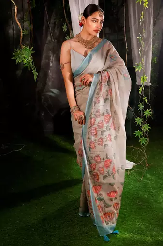 Devika cotton Blend mix handloom saree 