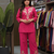 Women   s deep rani pink  embroidered ethnic co-ord set