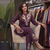 Women   s deep wine embroidered ethnic co-ord set
