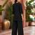 Black embroidered short kurti with pants co-ord set for women