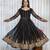 Black faux blooming zari embroidered sequins kali cut anarkali suit set with dupatta