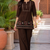 Brown embroidered short kurti with pants co-ord set for women